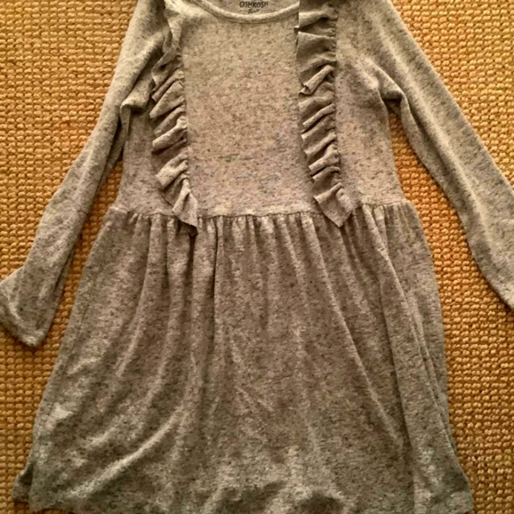 Nice winter Oshkosh shirt dress with ruffle in 7, never worn